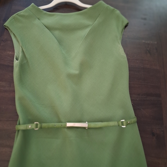 Max Mara Green Sheath Dress With Belt - Picture 8 of 15